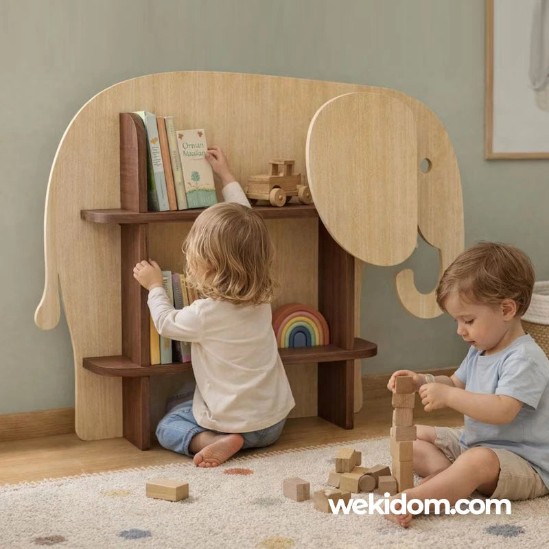 Bibliothèque éléphant design pour chambre enfant
