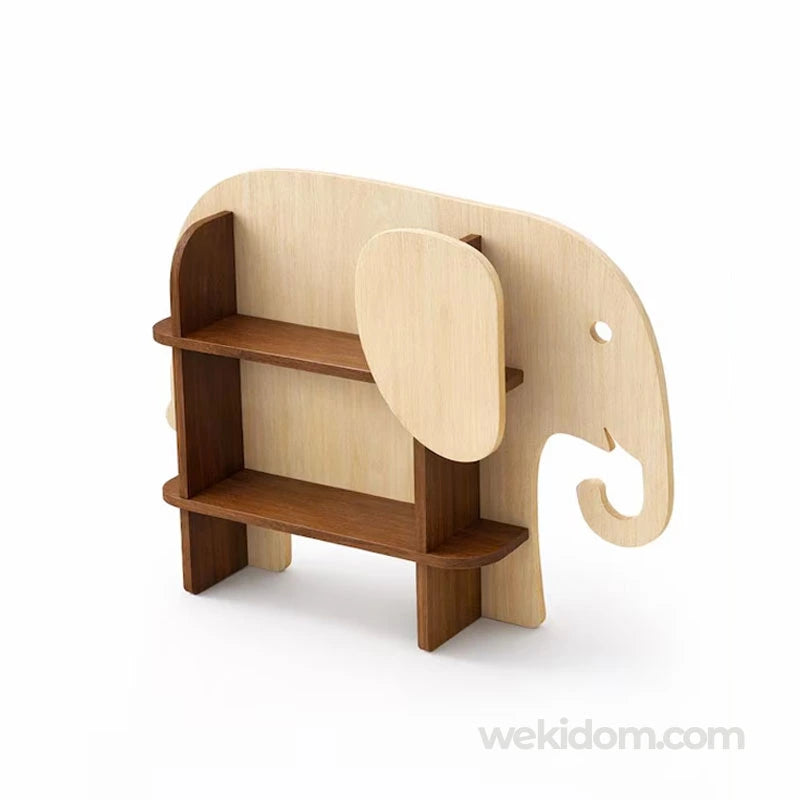 Bibliothèque enfant en forme d'éléphant en bois