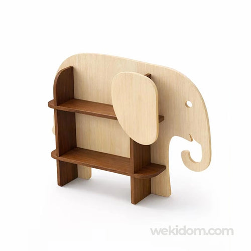 Bibliothèque enfant en forme d'éléphant en bois
