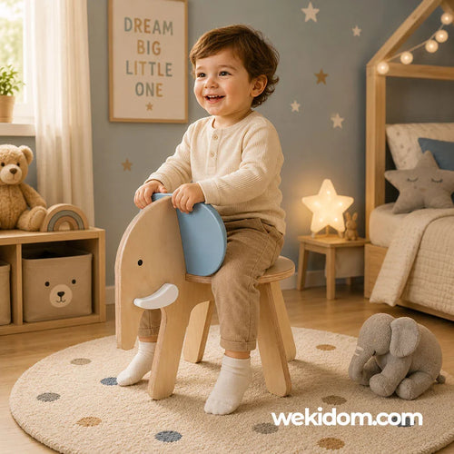 Chaise enfant en forme d'éléphant design